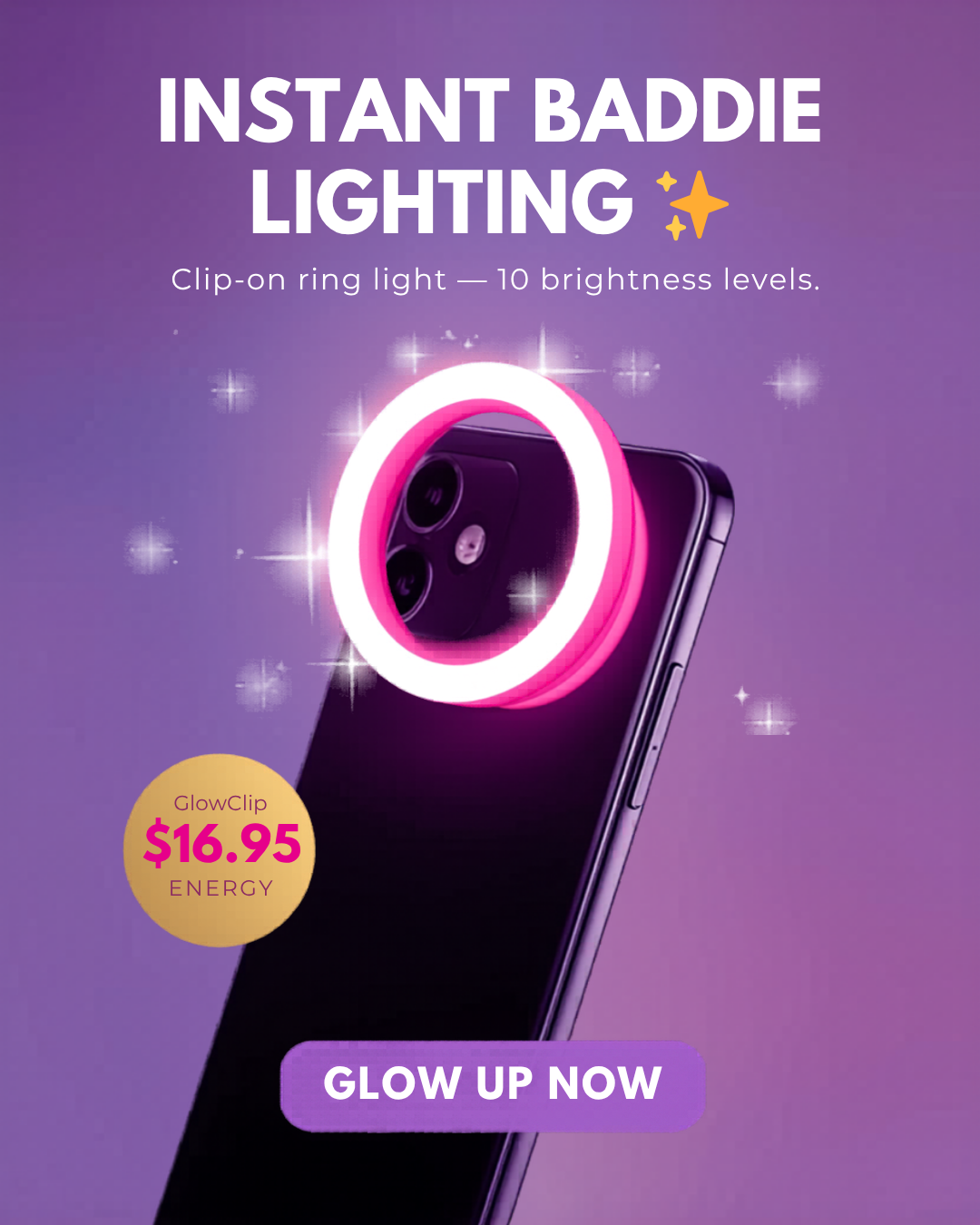 GlowClip Selfie Ring Light
